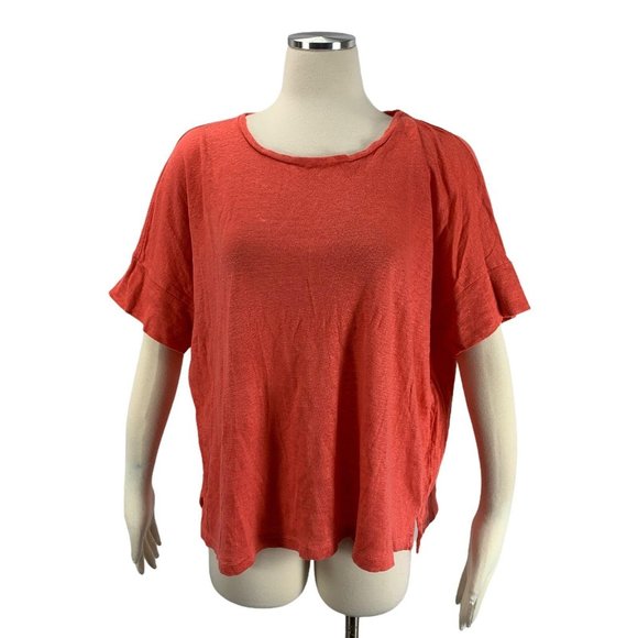 J. Jill Tops - J. Jill Large Blouse Linen Coral Sweater